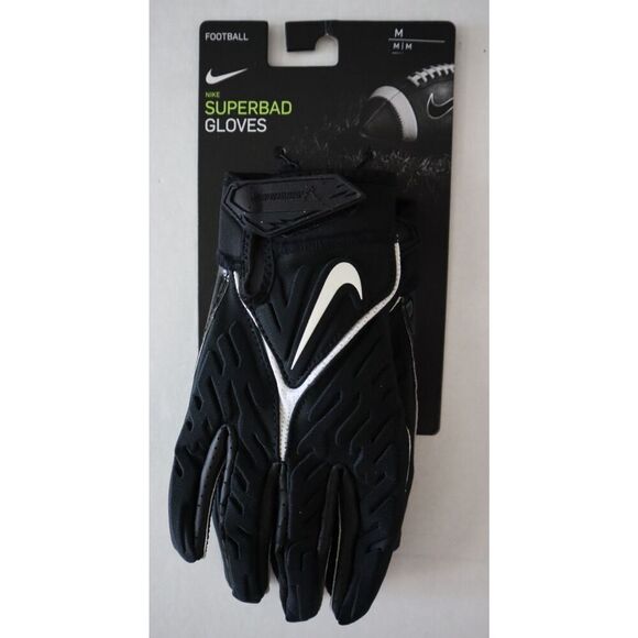 Nike DX4520-091 Men's Sz M Black/White Superbad 6.0 Padded Football Gloves - Picture 6 of 6